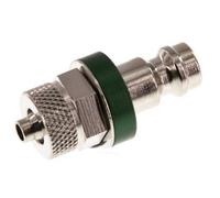 Laiton nickelé DN 5 Bouchon de raccord d'air vert 4x6 mm Écrou-raccord