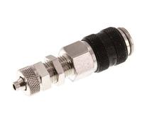 Laiton nickelé DN 5 Noir Air Coupling Socket 4x6 mm Union Nut Bulkhead