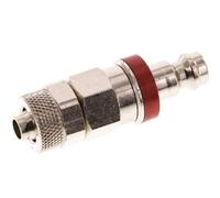 Laiton nickelé DN 5 Rouge Bouchon de raccord d'air 6x8 mm Écrou-raccord Double obturation