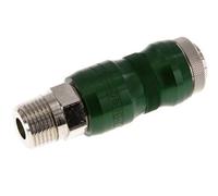 Laiton nickelé DN 7.8 Coupleur pneumatique de sécurité Douille à glissière R 1/2 pouce Mâle