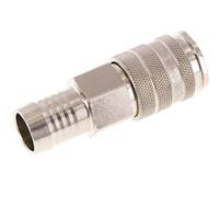 Laiton nickelé Raccord pneumatique DN 10 Douille 19 mm Colonne de tuyau Double obturation
