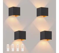 Laittiin Applique murale d'extérieur à LED - 4ER Lampe d'extérieur noire et
