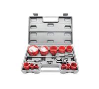 LAIWEI Lot de 20 Scies à Trous Bimétalliques, Coupe-Trous HSS M42 19-76mm Universel avec Tige de Rallonge, Forets de Centrage et Boîte de Rangement, pour Bois PVC Plastique Tôle et Tube Métallique