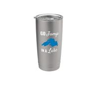 Lake Superior Bold Script with Playful Funny Lake Life Gobelet isotherme en acier inoxydable double paroi