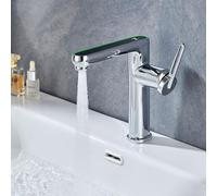 LakeBayMZC Robinet de Salle de bain avec affichage de la température LED,Robinet de lavabo,Mitigeur monocommande pour salle de bain,Chromé