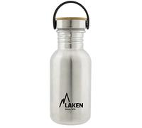 LAKEN Basic Steel Bouteille d'eau en Acier Inoxydable, Gourde pour Enfants et Adultes avec Bouchon en Acier Inoxydable et Bambo