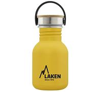 Laken Bot. AC. INOX Basic 350ml,tapón Acero/bambú - Amarillo