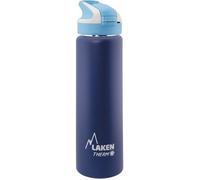 LAKEN Therm Summit Bouteille isotherme inox 750 ml bleu - bouchon sport avec paille, garde 24h