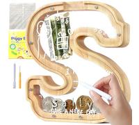 Lakpopya Tirelire Enfant Garcon, Tirelire Personnalisée en Bois | A-Z Lettres Tirelire Transparente, Tirelire Personnalisée pour Enfants pour Cadeaux de Festivals Décoration Souvenir