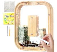 Lakpopya Tirelire Enfant Garcon, Tirelire Personnalisée en Bois | A-Z Lettres Tirelire Transparente, Tirelire Personnalisée pour Enfants pour Cadeaux de Festivals Décoration Souvenir
