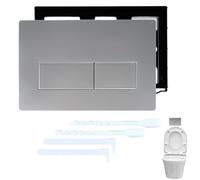 LAKPYN 1 Pièce Fonction Double Bouton de Chasse d'eau,Panneau de Commande,Compatible Geberit Plaque de Déclenchement, Accessoire pour Réservoirs d'eau Dans la Salle de Bain(Argent Mat)