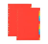 LAKPYN 2 Ensembles de Intercalaires classeur A4 | Séparateurs pour classeurs A4 | 12 onglets de couleur en 5 couleurs | avec perforation