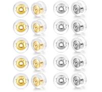 LAKPYN 20 Pièces Fermoir Boucles d'Oreilles Sécurisés en Silicone Hypoallergénique pour Boucles/Oreilles Tombantes Non-Irritants