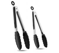 LAKPYN Pince Cuisine Silicone,Lot De 2,Pince Silicone Air Fryer,Pinces Alimentaire Cuisine,Idéales Pour Barbecue,Air Fryer,Grill