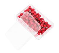 LALADEFIEE 200 Pièces Punaises de Carte Rouges en Plastique et Acier Inoxydable Grosse Tête, pour Fixation de Bobines de Fil de Pêche et Travaux de Bureau ou Bricolage