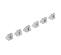 LALADEFIEE 25 Pièces Équerre D'angle Robuste en Aluminium 20mm pour Profilé Extrusion Série 20, Support 90 Degrés Argenté pour Structures Industrielles et Découpe Cnc