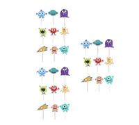 LALADEFIEE 27pièces Décorations Gâteau Forme Monstre pour Anniversaire Garçon Fille Kit Décoratif Fête avec Toppers Variés Set pour Gâteaux Joyeux et Attractifs