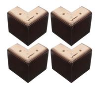 LALADEFIEE 4 Pièces Pied de Meuble Style Naturel Scandinave et Japonerie Marron de L en Bois Massif Solide et Résistant à L'humidité, Dimensions 9,5 X 9,5 X 9,5 Cm pour Canapé et Meuble