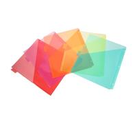 LALADEFIEE 5 Pièces Intercalaires pour Classeur à Anneaux avec Deux Pochettes en Plastique, Onglets Insérables, Couleurs Vives, sans Perforation, pour Organisation Scolaire et Bureau