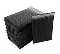 LALADEFIEE 50 Pièces Enveloppe Bulle Noire en Pe Protection Anti-perforation Renforcée et Doublure Auto-adhésive pour Expédition E-commerce Sécurisée