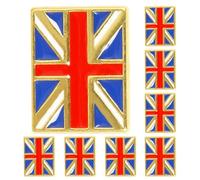 LALADEFIEE 8pcs Broches Drapeau Union Jack en Alliage de Zinc, Insignes à Épingle Résistants la Décoloration Port Confortable, Souvenir de Voyage et Usage Quotidien