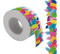 LALADEFIEE Autocollant Mural en Pvc Auto-adhésif pour Tableau Noir Bordure Feuilles Décoratives, Imperméable, Facile à Découper, pour Présent Rentrée et Projets Manuels