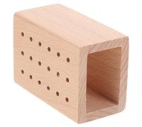 LALADEFIEE Bloc Porte-embout en Bois Kaki à 18 Trous pour Rangement Organisé des Outils de Manucure, Design Minimaliste, Facile à Nettoyer, pour Usage en Salon Domicile