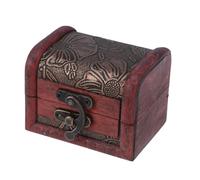 LALADEFIEE Boîte de Rangement en Bois Organisateur de Trésor Serrure Vintage Compact et Élégant pour Bijoux et Bracelets, Maison Voyages
