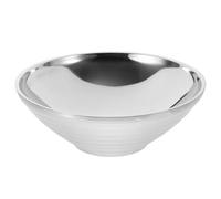 LALADEFIEE Bol à Ramen Design Simple et Moderne Surface Lisse et Pratique en Acier Inoxydable Argenté Bol Réutilisable pour Dîners et Soirées Élégantes