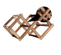 LALADEFIEE Casier à Vin Design Géométrique Moderne Pliable en Plastique Marron Support Solide pour Bouteilles de Vin, pour Restaurant ou