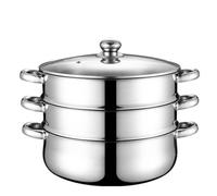 LALADEFIEE Cuiseur Vapeur à Soupe en Acier Inoxydable Argenté, Trois Couches Super Épaisses, Casserole Cuisson Vapeur pour Induction, Accessoires Cuisine Multifonctions