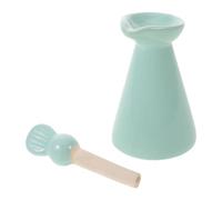 LALADEFIEE Diffuseur D'huiles Essentielles Céramique Vintage 70 Ml Bleu Lac Mini Flacon Compte-gouttes Pot Cosmétique Rechargeable pour Spa et Voyages, Bocal de Rangement Parfum
