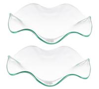 LALADEFIEE Diffuseur Lot de 2 Galet Huile Essentielle en Verre Transparent, Plat Aromathérapie Élégant Support pour Stockage D'huiles Essentielles pour Spa et Salon de Beauté