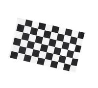 LALADEFIEE Drapeau de Course 90x150cm en Polyester Doubles Œillets pour Accroche Facile, Drapeau D'encouragement à Grille Noire et Blanche pour Événements Sportifs et Fêtes