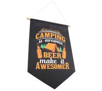 LALADEFIEE Drapeaux Triangulaires Guirlande Décorative Suspendue pour Camping en Tissu Oxford et Bois pour Tente, pour Camping et Maison