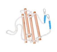 LALADEFIEE Échelle de Corde en Bois Beige 4 Marches pour Lit Superposé D'appartement, Design Portable Optimisant l'espace, pour Usage Intérieur la Maison