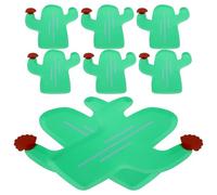 LALADEFIEE Ensemble de 8 Assiettes en Papier Cactus Vert pour Fête Remise de Diplôme, Assiettes de Service à Dessert Faciles à Nettoyer Design Tropical Hawaïen
