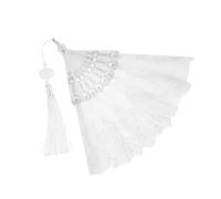LALADEFIEE Éventail Pliant en Dentelle Blanche Portable Élégant pour Mariée, Accessoire Vintage pour Décoration de Mariage et Nuptiale