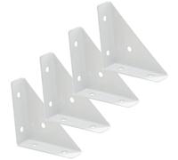 LALADEFIEE Fer Équerre D’Angle Triangulaire Renforcée pour 4 Pièces | Blanc, Usage Intérieur et Salle de Bain, Légère et Résistante, pour Fixation Solide des Assemblages