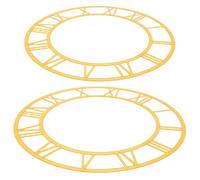 LALADEFIEE Horloge Murale Élégante en Acrylique Chiffres Romains Dorés, Autocollants Miroir Ronds 25/30cm, Installation Facile pour Décoration D'entrée ou Bureau, Lot de 2