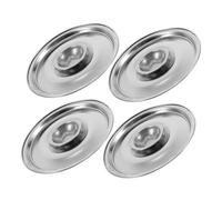 LALADEFIEE Lot de 4 Couvercles en Acier Inoxydable 12 CM pour Casseroles à Assaisonner Mini-Couvercles Anti-Éclaboussures Compatibles Bols et Mini-Poêles Accessoires Cuisine Polyvalents