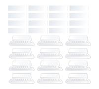 LALADEFIEE Onglets de Dossier D'identification en Pvc Blanc pour Dossiers Suspendus - 50 Clips et Inserts - Étiquettes Détachables pour Archives et Bureaux