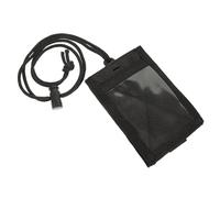 LALADEFIEE Porte-badge Noir en Tissu Oxford Rigide, Porte-cartes D'identité Portable pour Étudiants Crochet Robuste, Facile à Transporter un Paquet