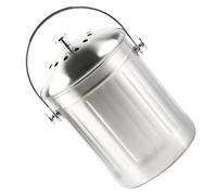 LALADEFIEE Poubelle de Cuisine Acier Inoxydable Capacité Seau Compost Inodore avec Couvercle Bac à Déchets Alimentaires pour Compostage Intérieur Résistant et Facile à Nettoyer