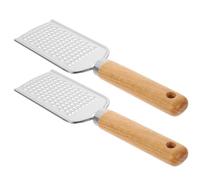 LALADEFIEE Râpes à Fromage Multifonctions Poignée en Bois Lot de 2 en Acier Inoxydable Accessoires Cuisine Réutilisables pour Râper Fromage et Légumes Couleur Aléatoire