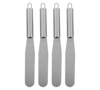 LALADEFIEE Spatules à Glaçage Droites Design Épaissi Polyvalent Lot de 4 en Acier Inoxydable Argenté pour Pâtisserie et Cuisson Professionnelle