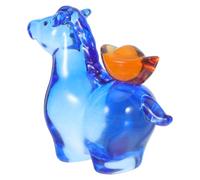 LALADEFIEE Statue de Cheval en Cristal Bleu Élégant pour Décoration Intérieure Feng Shui, Sculpture d'animal du Zodiaque 2026, Ornement de Table pour Festivals et Nouvel an