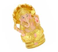 LALADEFIEE Statuette Bouddha Éléphant en Résine Jaune, Décoration D’entrée