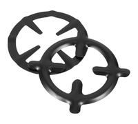 LALADEFIEE Support pour Wok en Acier Inoxydable Noir 2pcs pour Casseroles et Cafetières, Facile à Installer, Cuisine Cuisinière à Gaz