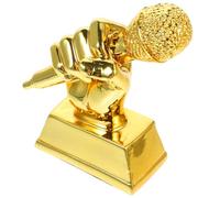 LALADEFIEE Trophée ou Fournitures Scolaires Garçon et Filles Micro en Résine Or Décoration Créative et Encourageante pour Concours de Chant pour Chambre D'garçon et Filles